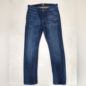 7 For all Mankind Rhigby jeans men's size 30 x 30L dark wash button fly straight